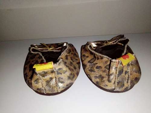 For any Doll. Lable says Build a Bear Workshop Collection a stylish flat Leopard  Brown Shoes