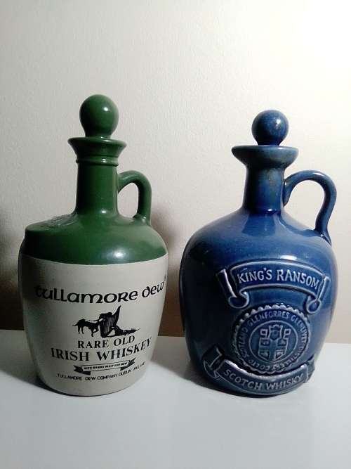 3 items. Bells Scotch 8year (Wade) and Tullamore Dew and King`s Ransom Irish Whiskey empty bottle`s