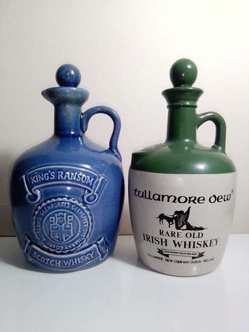 3 items. Bells Scotch 8year (Wade) and Tullamore Dew and King`s Ransom Irish Whiskey empty bottle`s