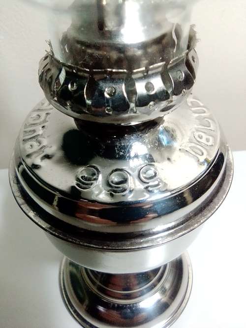 A collectors Item. A Praphbat 999 Delux small Kerosene oil lamp. 230mm Tall.