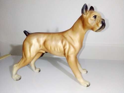 2 are in the style of HUMEL Village Boy + Girl sitting on fence plus a clean `Bull Mastiff` Dog.