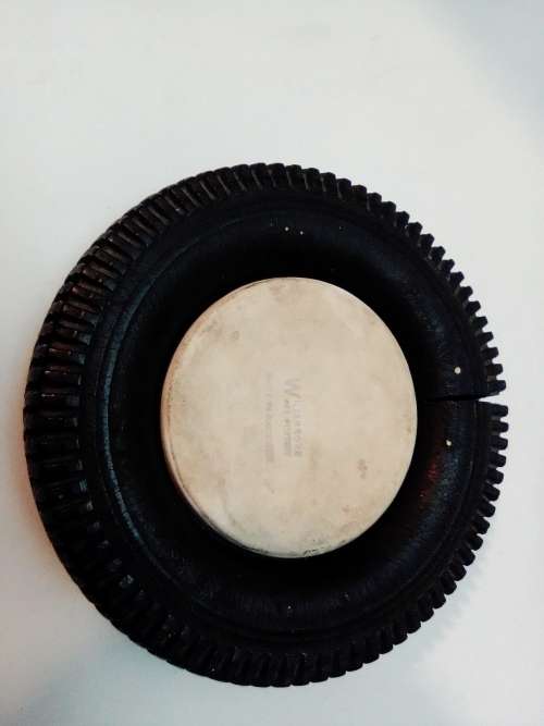 2 Tyre Ashtrays. A 1940`s Goodyear Aircraft Ashtray + a Rhodesia 1960`s Firestone Advanx ashtray.