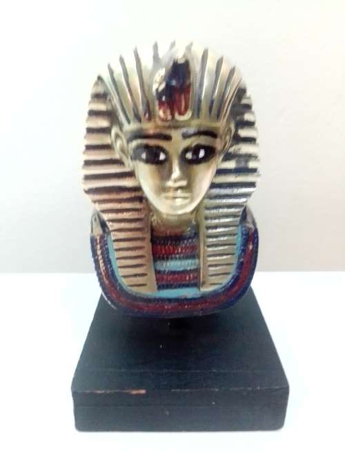 A heavy Brass Bust of an ancient Egyptian Sphinx Soldiers Mummy Lizard Paperweight Statue