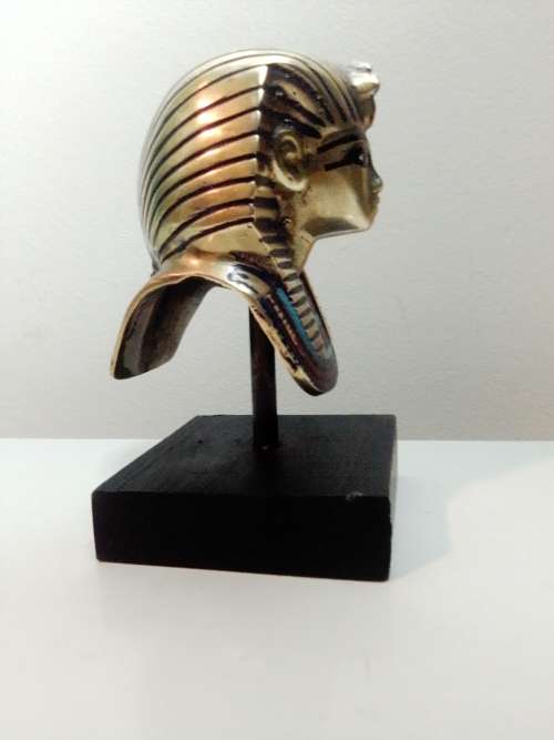 A heavy Brass Bust of an ancient Egyptian Sphinx Soldiers Mummy Lizard Paperweight Statue