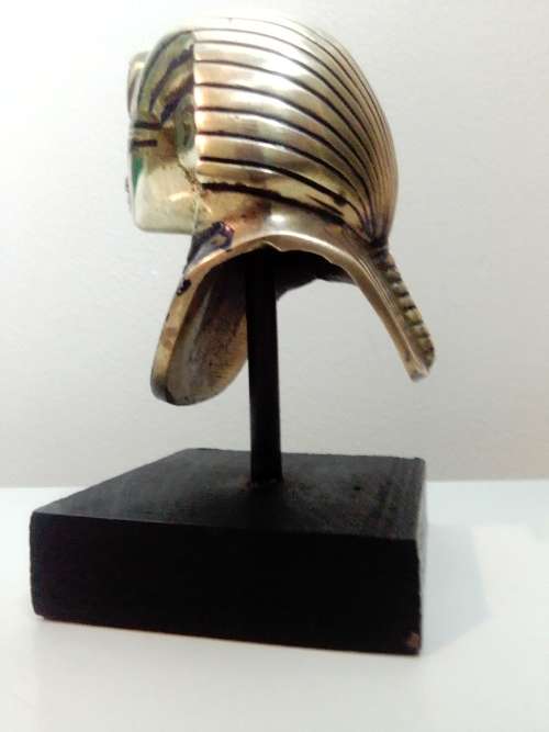 A heavy Brass Bust of an ancient Egyptian Sphinx Soldiers Mummy Lizard Paperweight Statue