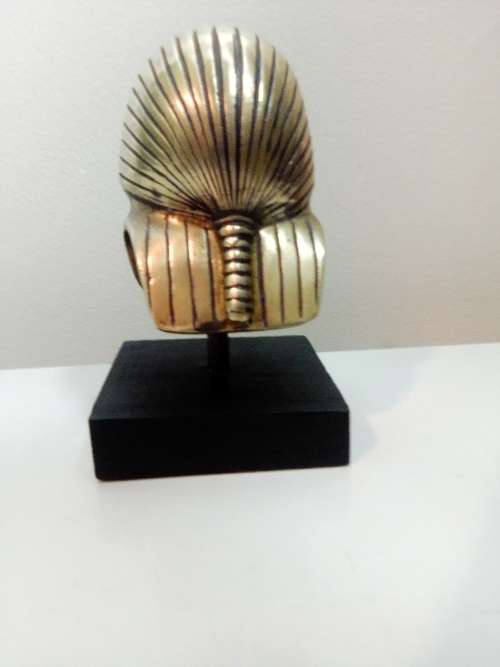 A heavy Brass Bust of an ancient Egyptian Sphinx Soldiers Mummy Lizard Paperweight Statue