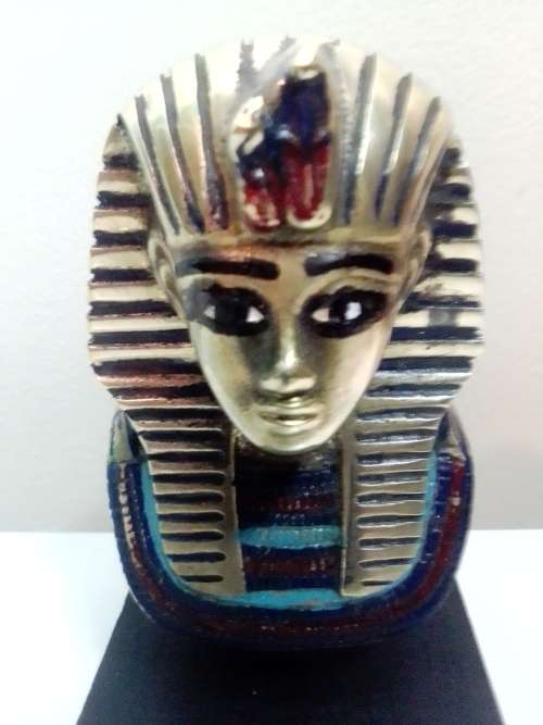 A heavy Brass Bust of an ancient Egyptian Sphinx Soldiers Mummy Lizard Paperweight Statue