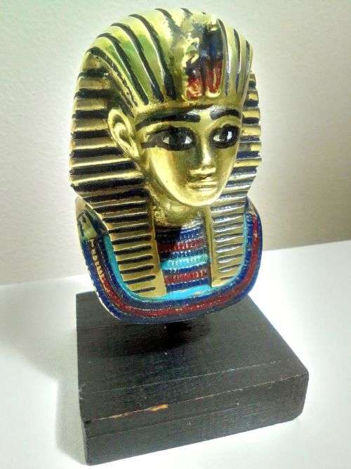 A heavy Brass Bust of an ancient Egyptian Sphinx Soldiers Mummy Lizard Paperweight Statue