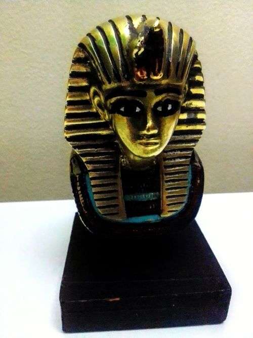 A heavy Brass Bust of an ancient Egyptian Sphinx Soldiers Mummy Lizard Paperweight Statue