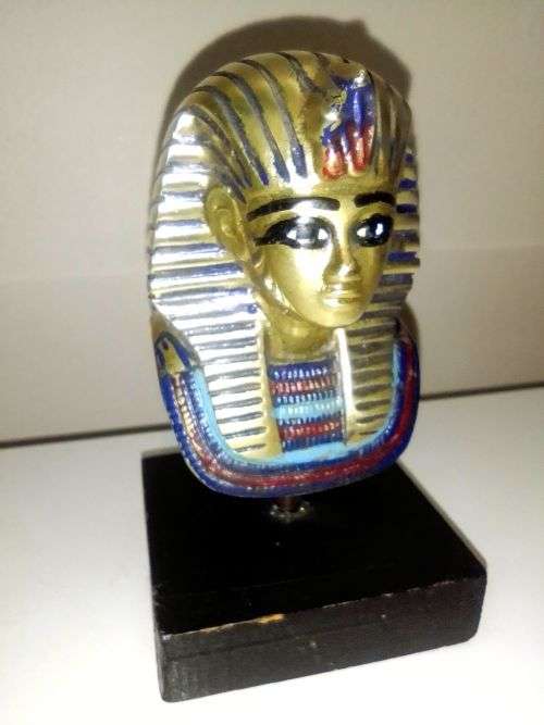 A heavy Brass Bust of an ancient Egyptian Sphinx Soldiers Mummy Lizard Paperweight Statue