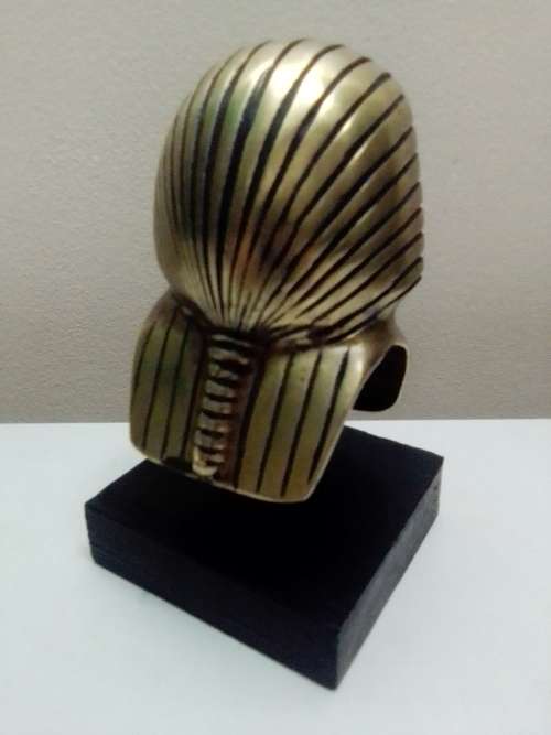 A heavy Brass Bust of an ancient Egyptian Sphinx Soldiers Mummy Lizard Paperweight Statue