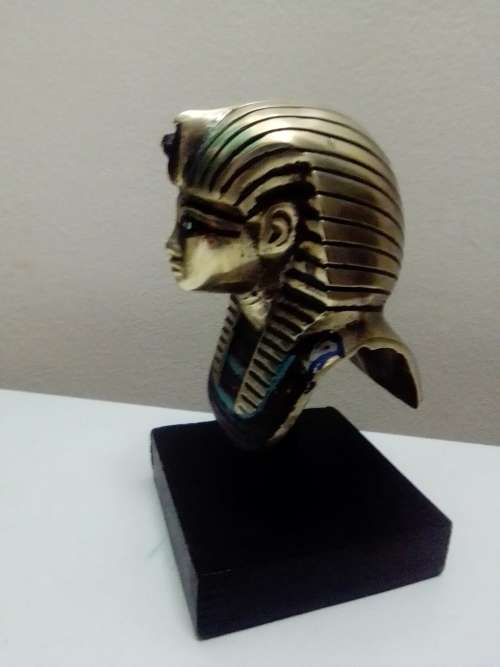 A heavy Brass Bust of an ancient Egyptian Sphinx Soldiers Mummy Lizard Paperweight Statue