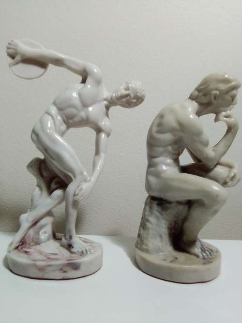 Impressive, Marble lite Resin Items. The philosophy Thinker and The Greek Discus Thrower figurines.