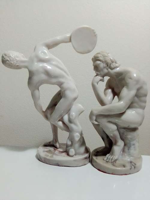 Impressive, Marble lite Resin Items. The philosophy Thinker and The Greek Discus Thrower figurines.