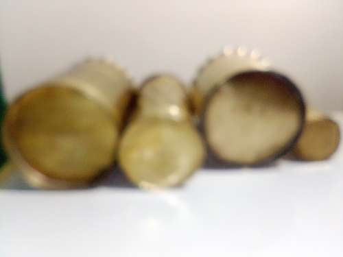 A Lot of 4 x Brass planters of various sizes for plants or desk organizer`s (Pens, Cutlery, Etc.)