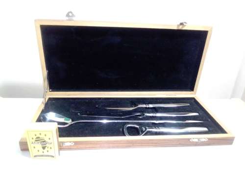Collectible Mercedes Benz shot glasses wooden box Plus a boxed Bar spanner (opener/mixer) tool kit