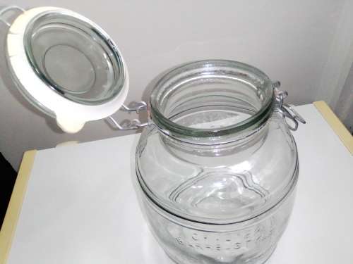 Large glass Cookies jar Clear Glass Jar Lock Lid Kitchen Storage for Candy Cookie Large.