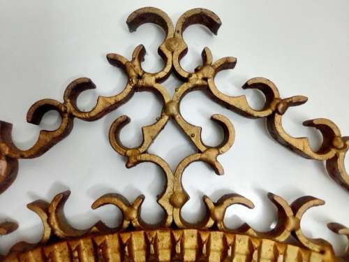 Awesome A 1900`s Wrought iron wall hanging mirror in fair to good used condition.