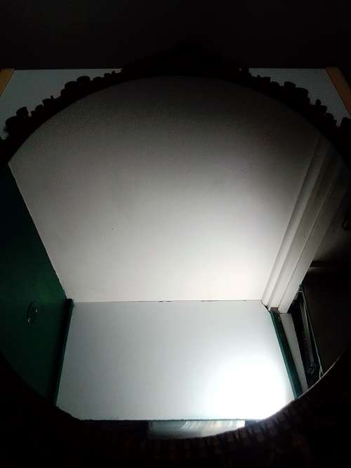Awesome A 1900`s Wrought iron wall hanging mirror in fair to good used condition.