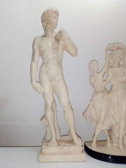 A Santini sculptures of David plus 3 Dancing Damsels from Italy.