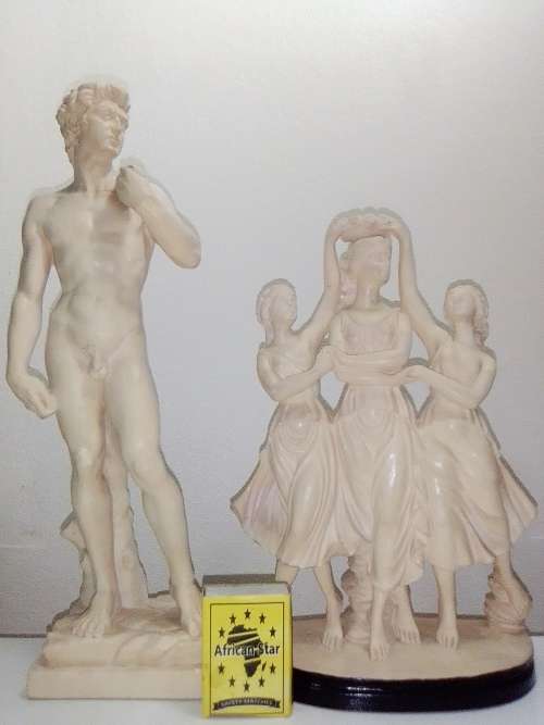 A Santini sculptures of David plus 3 Dancing Damsels from Italy.