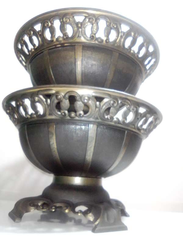 Awesome  2 x Heavy and Ornate Italian Bronz Fruit Bowls/Centerpieces  bid for one at a time.