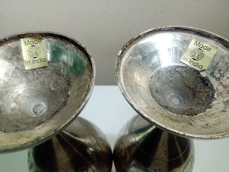 A {$250} 1960 `Modello Depositato` Fish Servette Holder made in ITALY + 2 x Indian S/Plate Vase`s