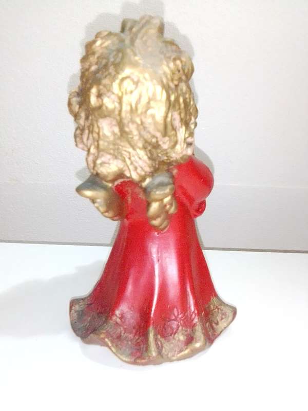 A 1966 GOEBEL W. GERMANY ANGEL pottery CANDLE HOLDER. Xmas butter Knives boxed.2 x Snow Globes.