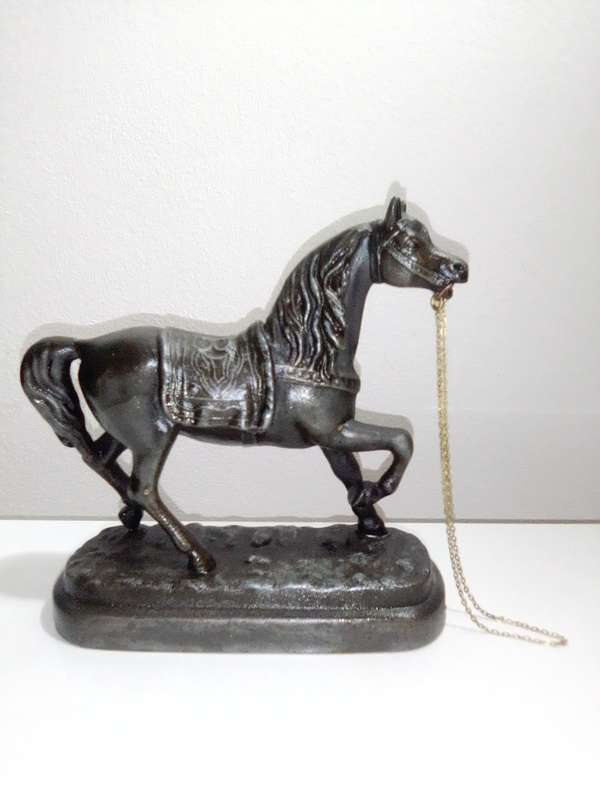 Vintage Spelter Bronze Horse,  captures the noble and attractive horse in motion with its head Up
