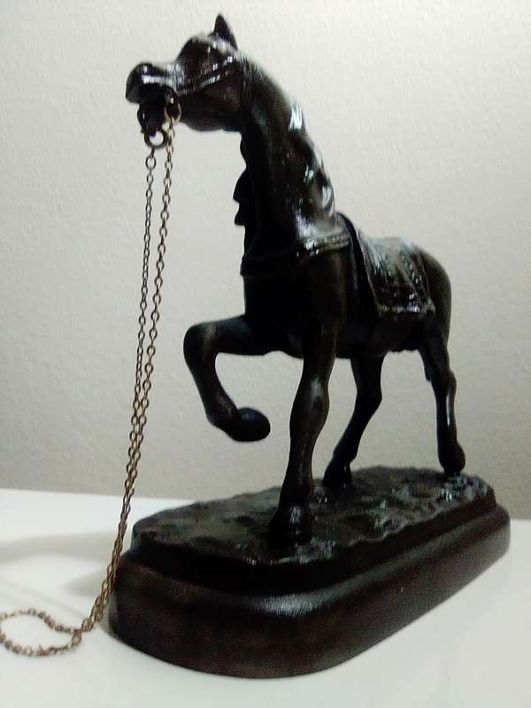 Vintage Spelter Bronze Horse,  captures the noble and attractive horse in motion with its head Up