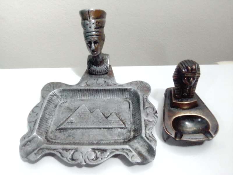 Vintage Egyptian Sphinx Brass Ashtrays from Egypt