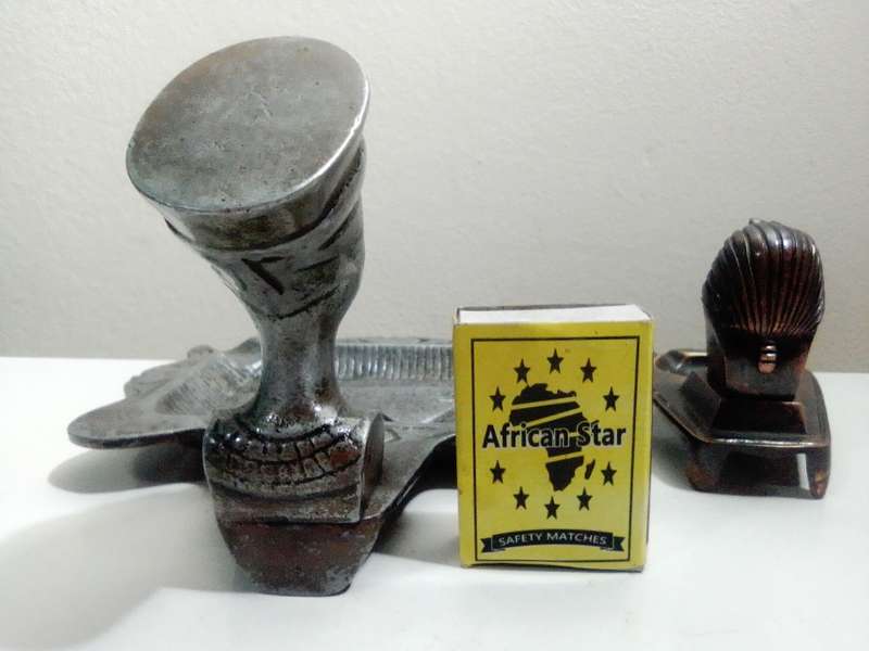 Vintage Egyptian Sphinx Brass Ashtrays from Egypt