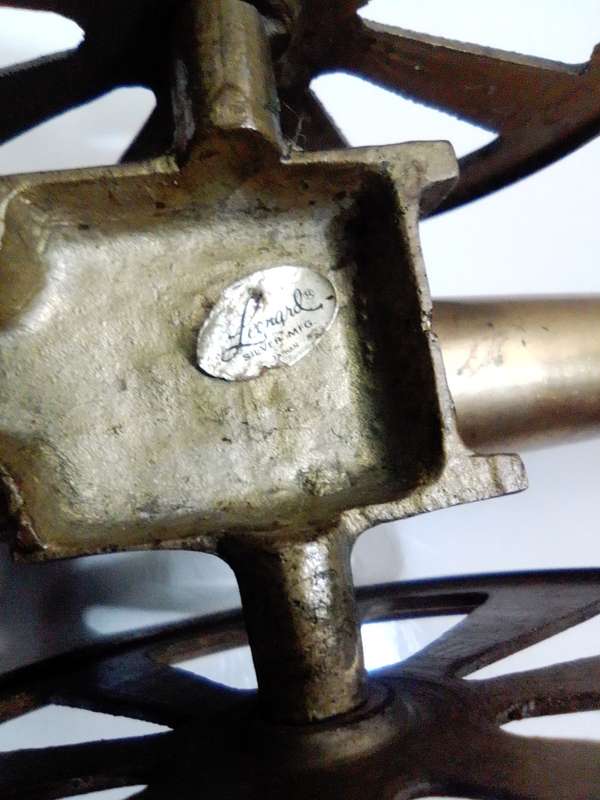 A Impressive Very Heavy Solid Brass Canon` Made by `LEONARD` Size : 30cm long x 8cm wide.