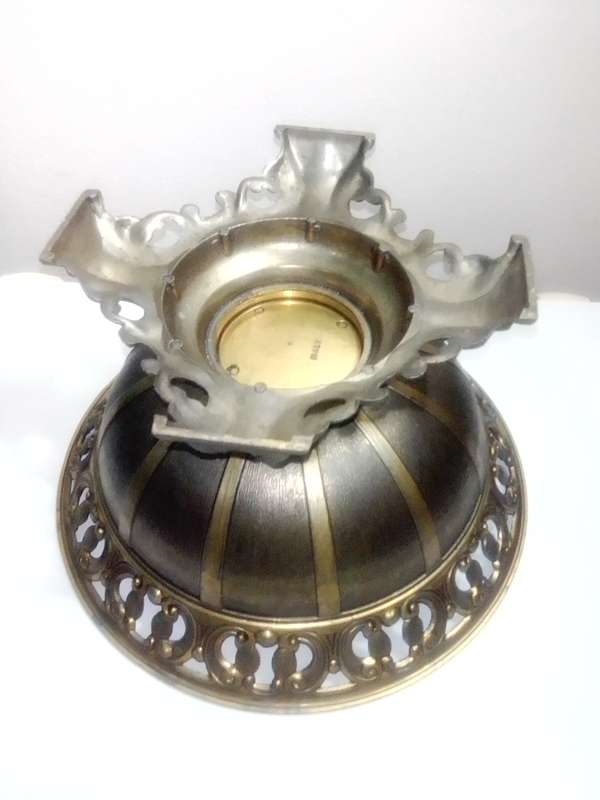 A vintage heavily ornated Bronze Italian Centre piece/fruit bowl on foot with 4 feet.