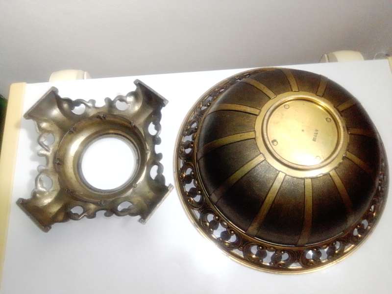 A vintage heavily ornated Bronze Italian Centre piece/fruit bowl on foot with 4 feet.