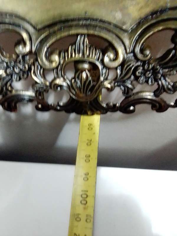 A Vintage Bronze trinket dish with filigree and a stamp ` Mod dep made in Italy `