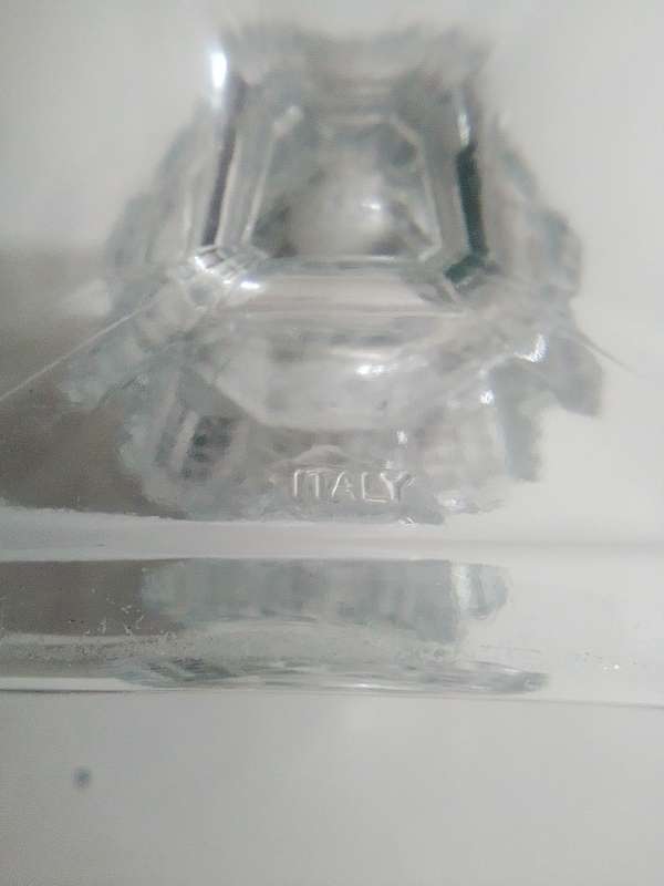 A Vintage stamped `Italy` stunning crystal glass cut vase. No chips or cracks.
