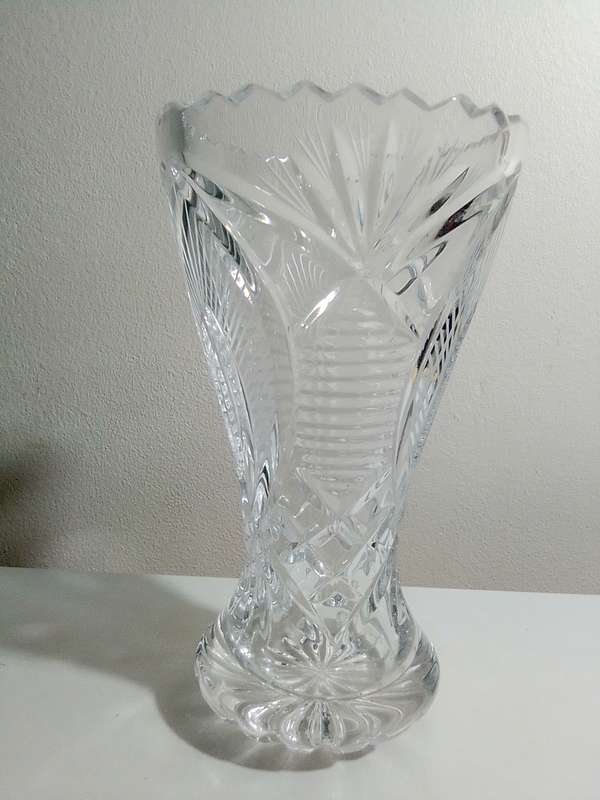 A Beautiful work of art. A Mid-Century Fleur de Lys Czech vase 20th century art.
