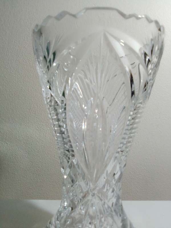 A Beautiful work of art. A Mid-Century Fleur de Lys Czech vase 20th century art.