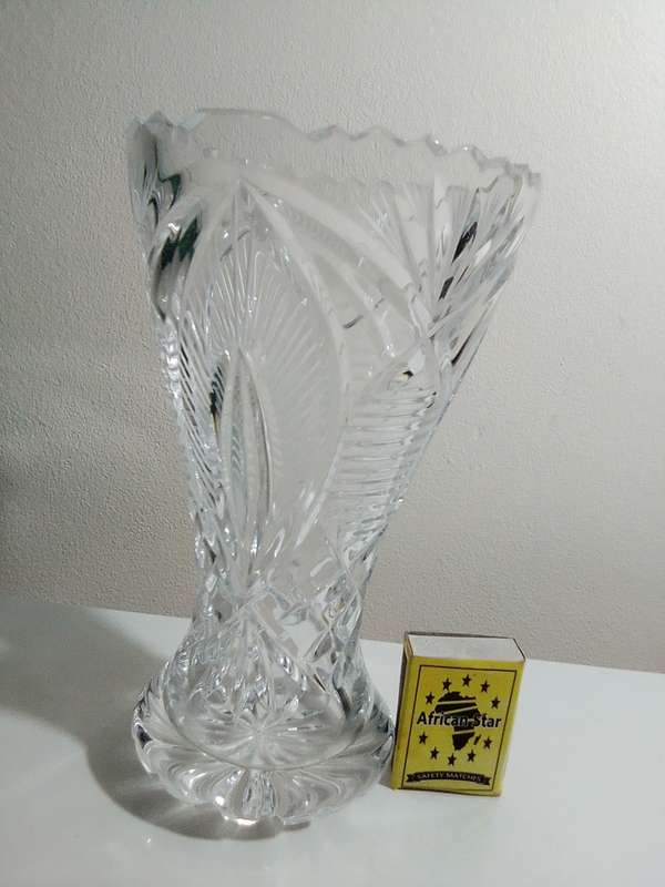 A Beautiful work of art. A Mid-Century Fleur de Lys Czech vase 20th century art.