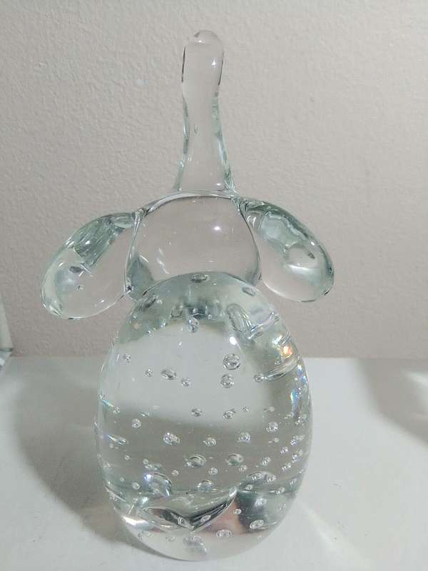 3 Collectible paperweights, 2 x Lazer etched Engraved and a blowen handmade Elephant.