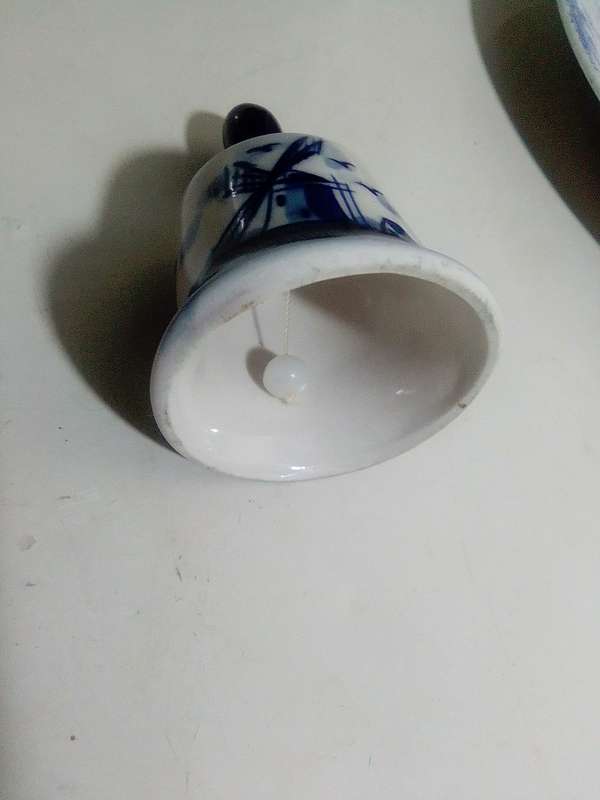 Ceramic collection. Elweco Delft ware Figurine, China Sun, Constantia plate, Cloggs 4 Sake` cups