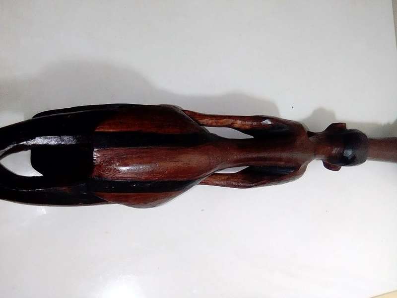 Vintage African Walking Stick Carved Ebony Wood GoGo Tribe Ebony Walking Stick.