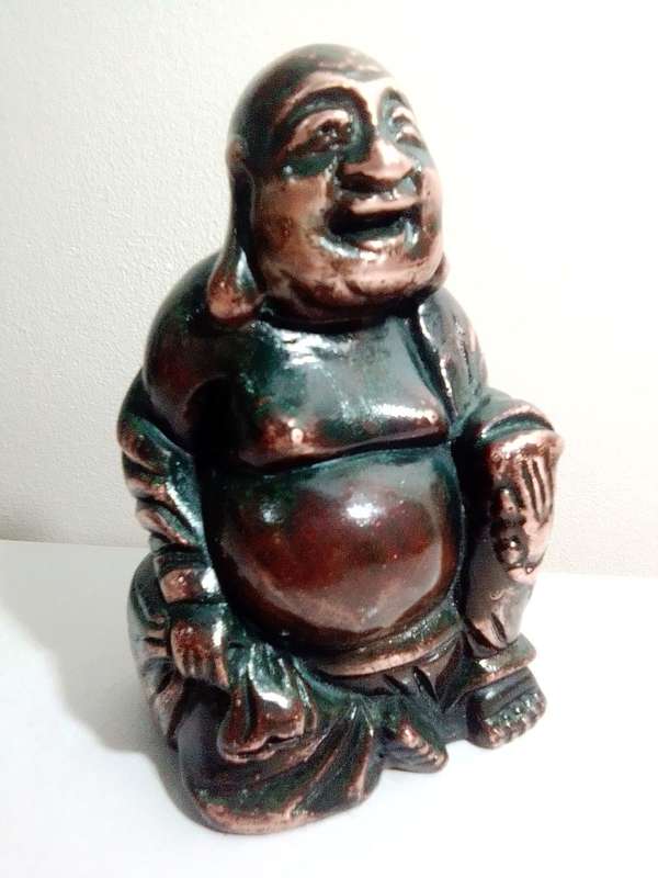1800s Antique Copper laughing Buddha cast in old wax method. Beautiful and quality of old casting.