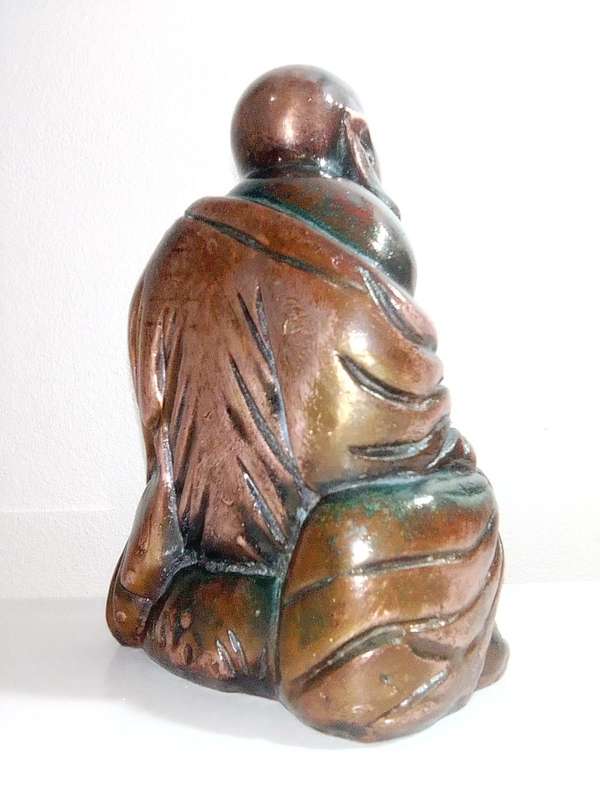 1800s Antique Copper laughing Buddha cast in old wax method. Beautiful and quality of old casting.