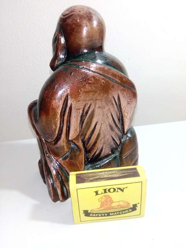 1800s Antique Copper laughing Buddha cast in old wax method. Beautiful and quality of old casting.