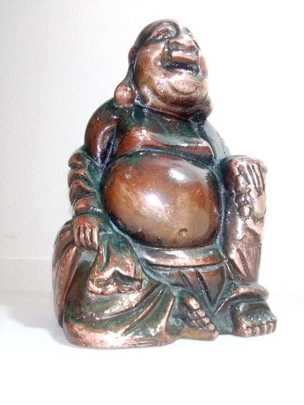 1800s Antique Copper laughing Buddha cast in old wax method. Beautiful and quality of old casting.