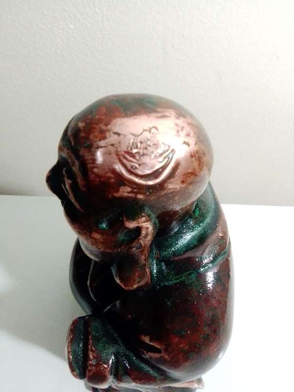 1800s Antique Copper laughing Buddha cast in old wax method. Beautiful and quality of old casting.