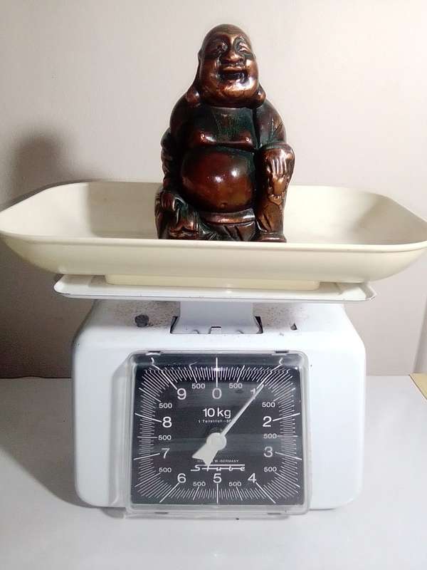 1800s Antique Copper laughing Buddha cast in old wax method. Beautiful and quality of old casting.