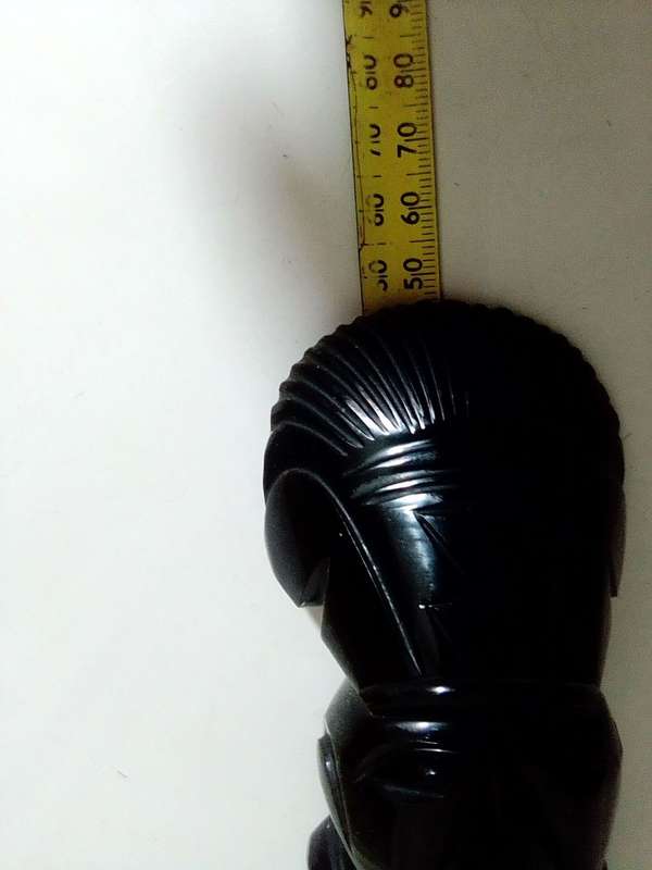 Tiki Idol god. Black Onyx obsidian Aztec carved statue Mayan stone. A black Onyx Dolfin & large Idol